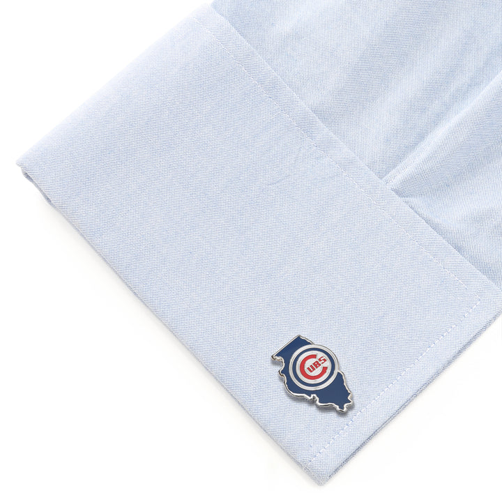 Chicago Cubs State Shaped Cufflinks Image 3