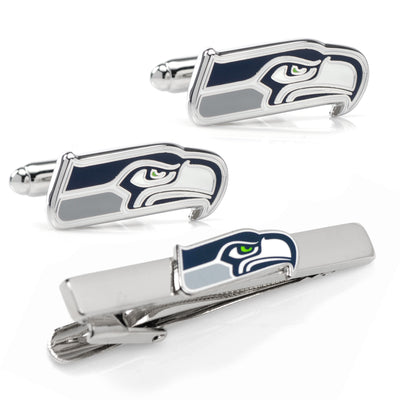 NFL Seattle Seahawks Cufflinks and Tie Clip Gift Set Image 1