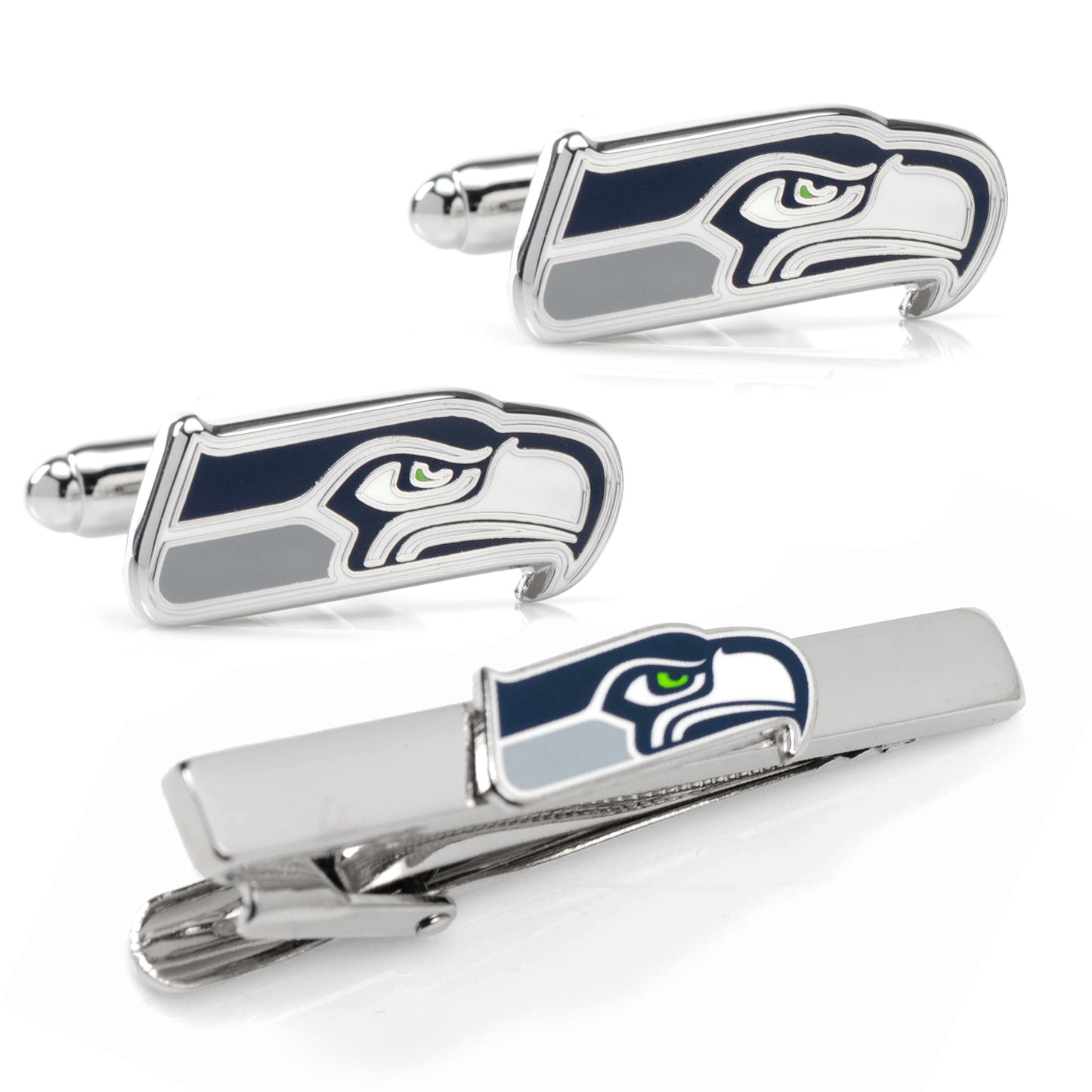 NFL Seattle Seahawks Cufflinks and Tie Clip Gift Set Image 1