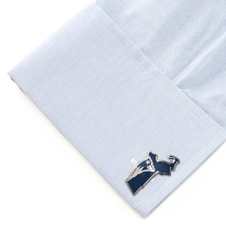 New England Patriots State Shaped Cufflinks Image 3