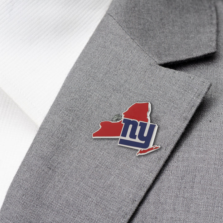 New York Giants State Shaped Lapel Pin Image 2