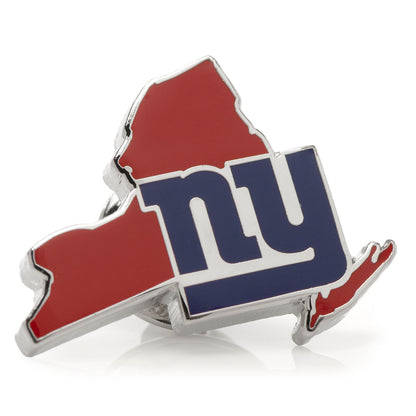 New York Giants State Shaped Lapel Pin Image 1