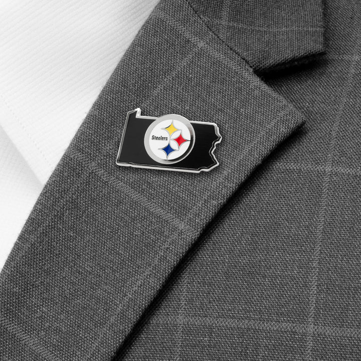 Pittsburgh Steelers State Shaped Lapel Pin Image 2