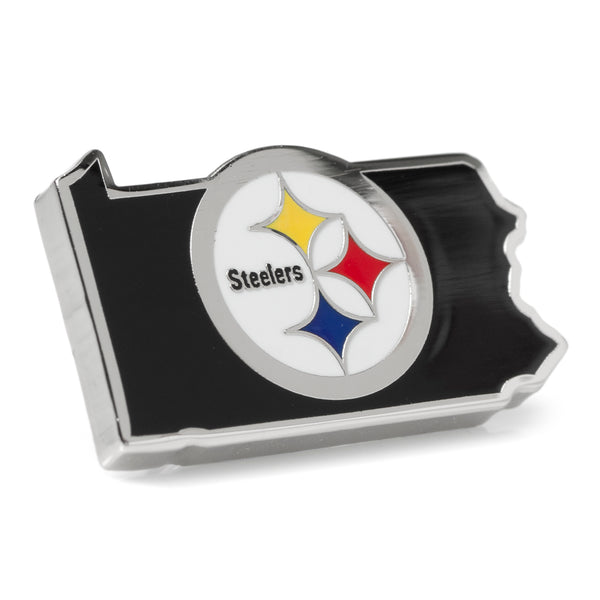 Pittsburgh Steelers State Shaped Lapel Pin Image 1