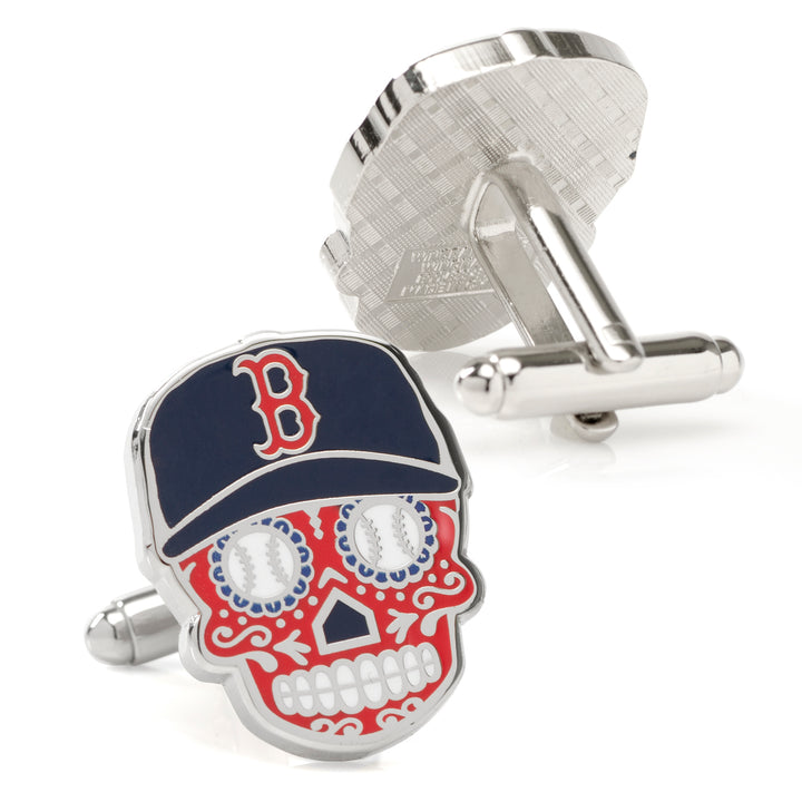 Boston Red Sox Sugar Skull Cufflinks & Lapel Pin Gift Set Image 4