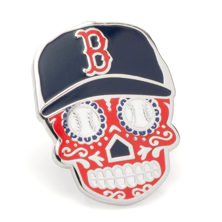 Boston Red Sox Sugar Skull Cufflinks & Lapel Pin Gift Set Image 6