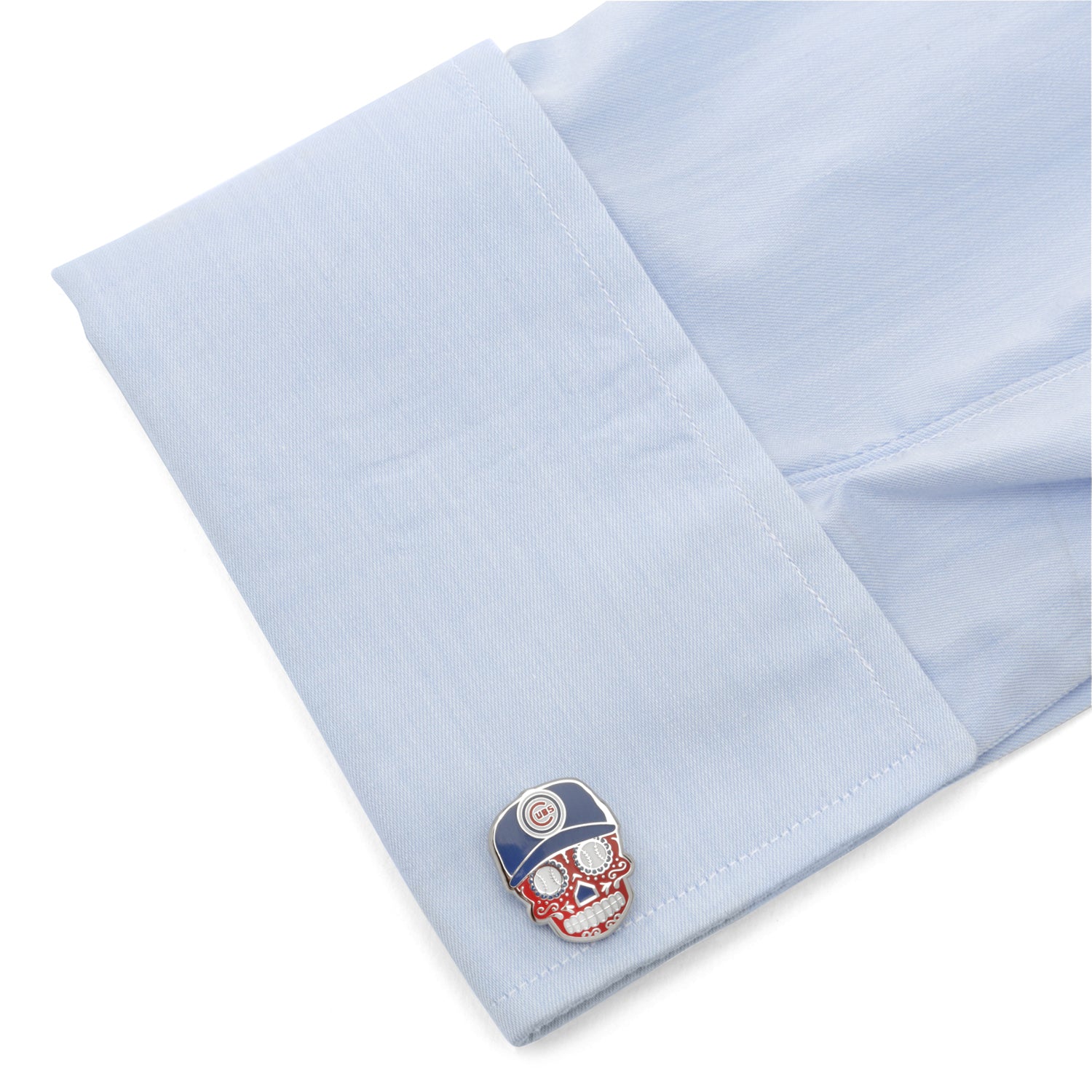 Chicago Cubs Sugar Skull Cufflinks & Lapel Pin Gift Set Image 4