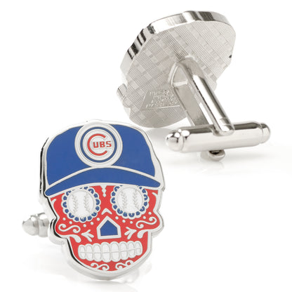 Chicago Cubs Sugar Skull Cufflinks Image 2