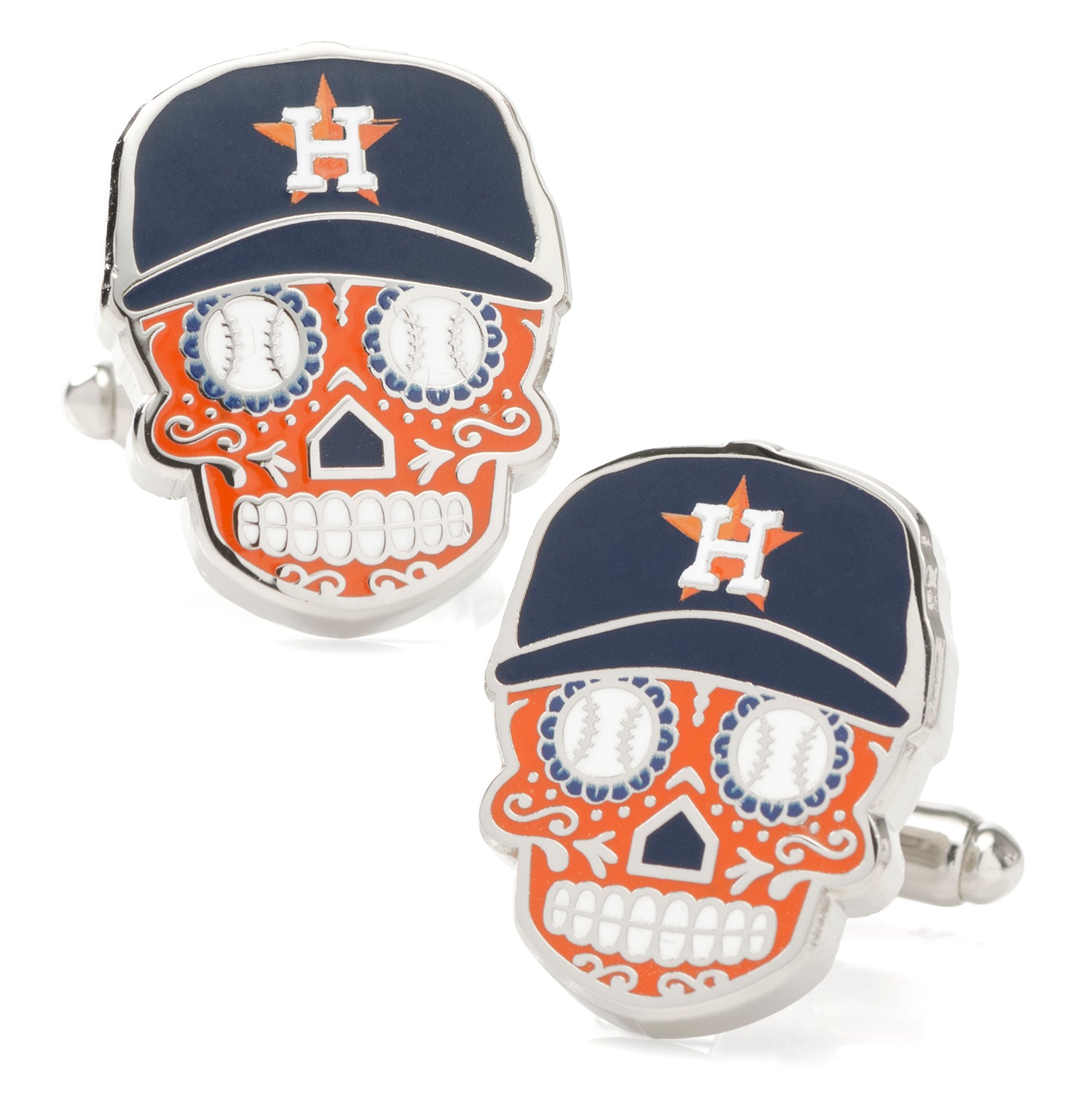 Houston Astros Sugar Skull Cufflinks & Lapel Pin Gift Set Image 7