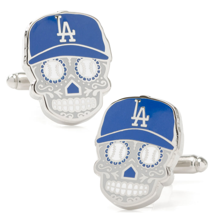 LA Dodgers Sugar Skull Cufflinks & Lapel Pin Gift Set Image 3