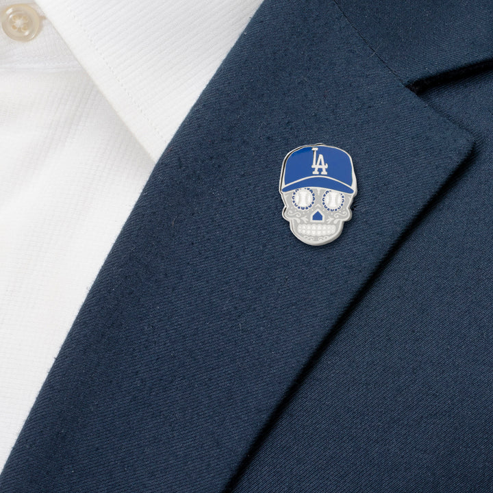 LA Dodgers Sugar Skull Cufflinks & Lapel Pin Gift Set Image 8