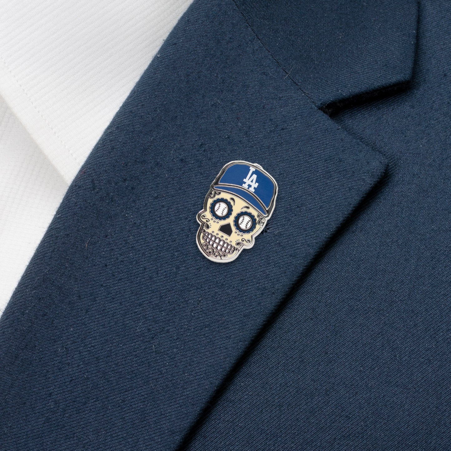 LA Dodgers Sugar Skull Lapel Pin Image 2