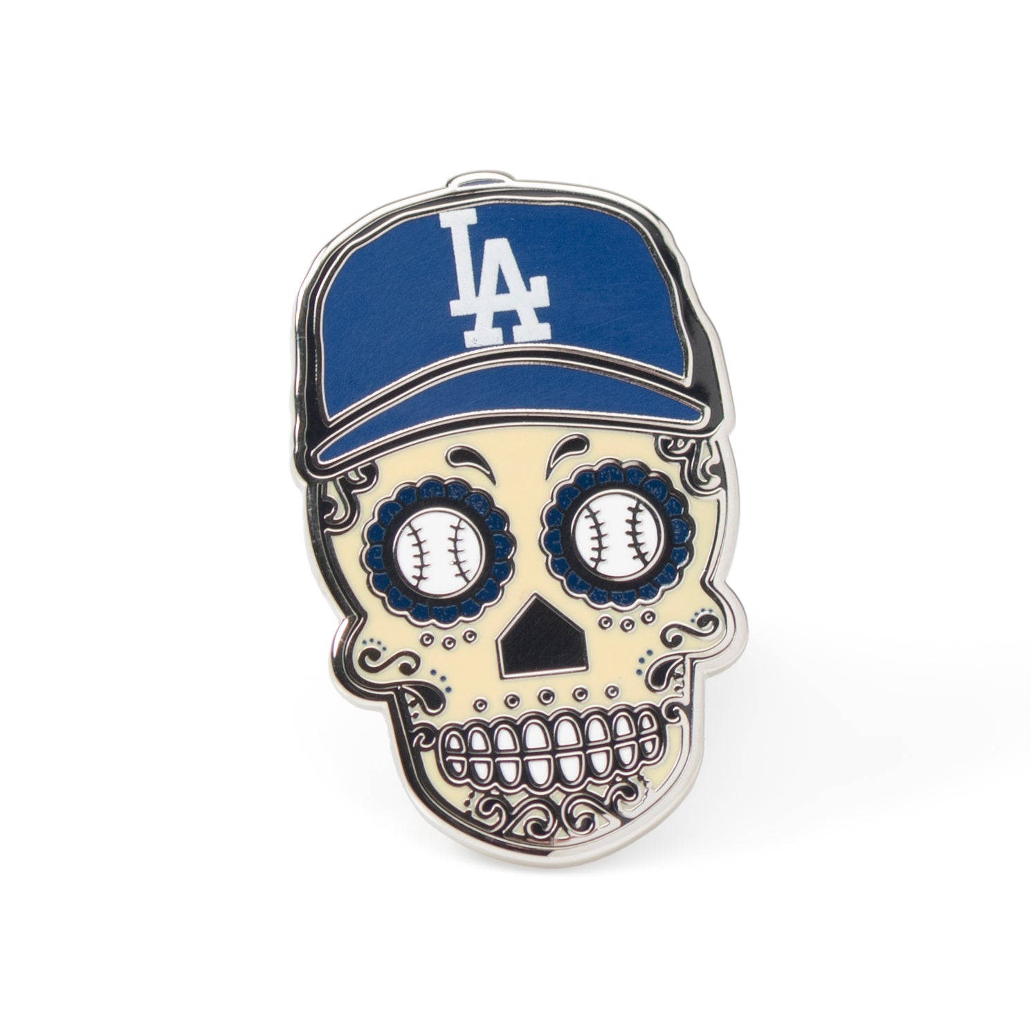LA Dodgers Sugar Skull Lapel Pin Image 1