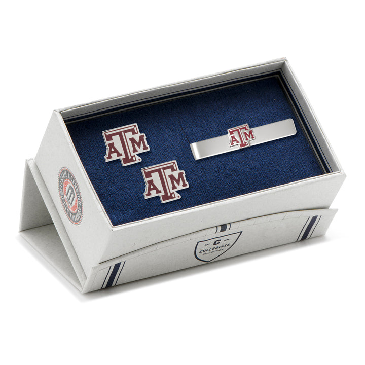 Texas A&M Aggies Cufflinks and Tie Bar Gift Set Image 2