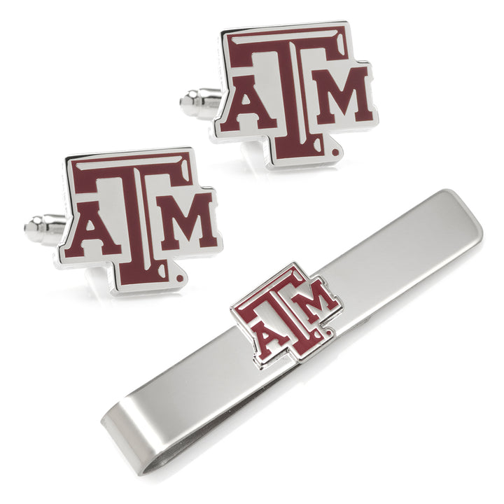 Texas A&M Aggies Cufflinks and Tie Bar Gift Set Image 1