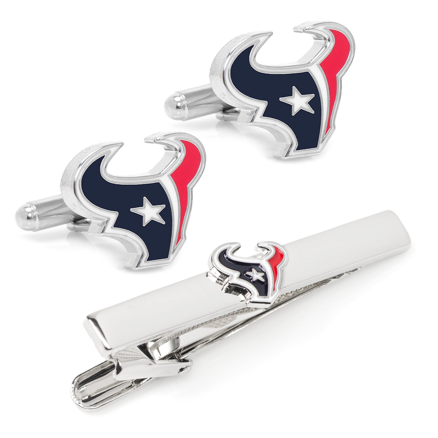 NFL Houston Texans Cufflinks and Tie Clip Gift Set Image 1