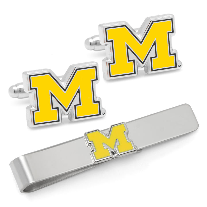University of Michigan Cufflinks and Tie Bar Gift Set Image 1
