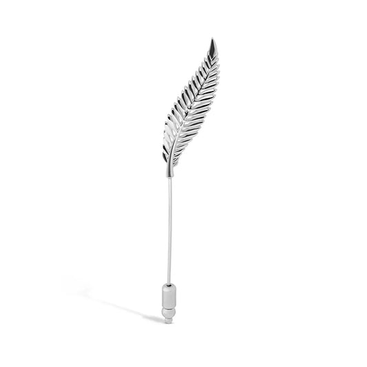 Fern Leaf Lapel Pin In Palladium Plated Image 1