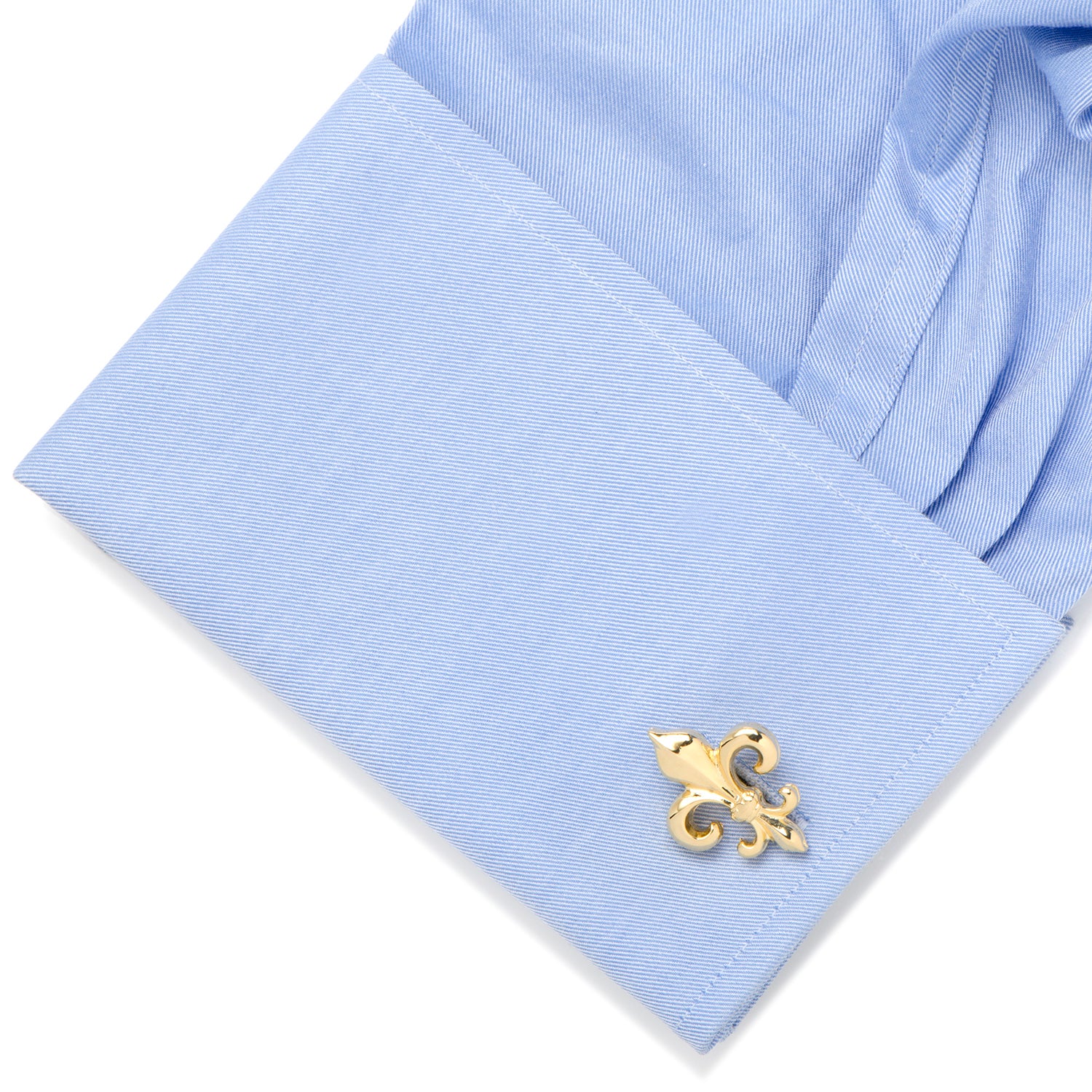 Cut Out Gold Fleur de Lis Cufflinks Image 3