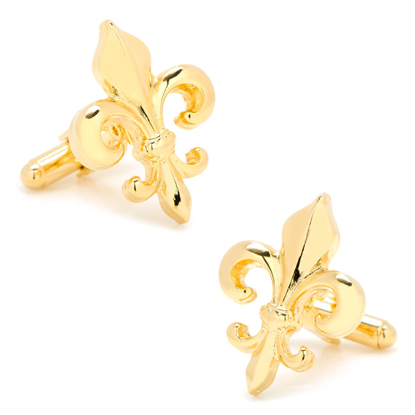 Cut Out Gold Fleur de Lis Cufflinks Image 1