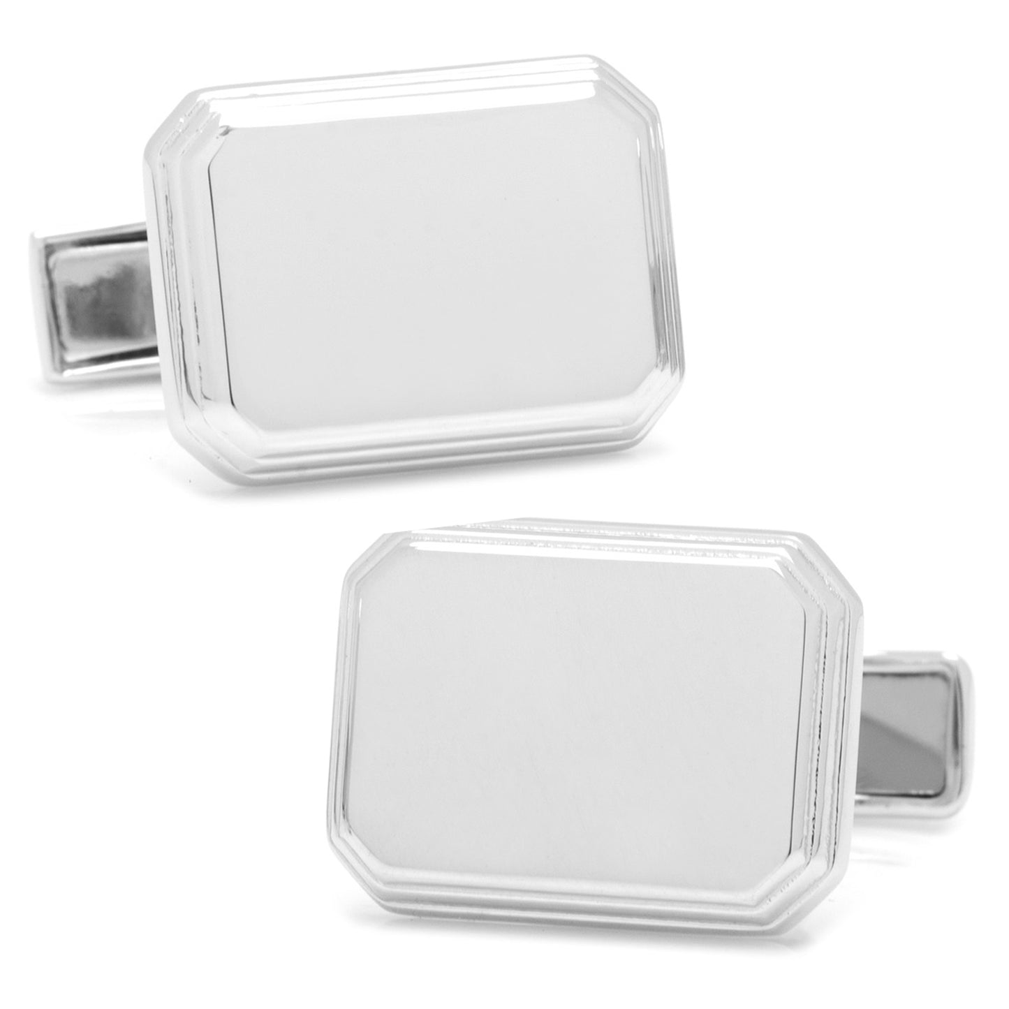 Sterling Rectangular Engravable Cufflinks Image 1