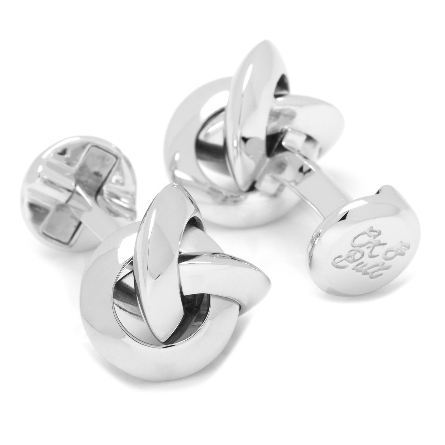 Sterling Silver Knot Cufflinks Image 2