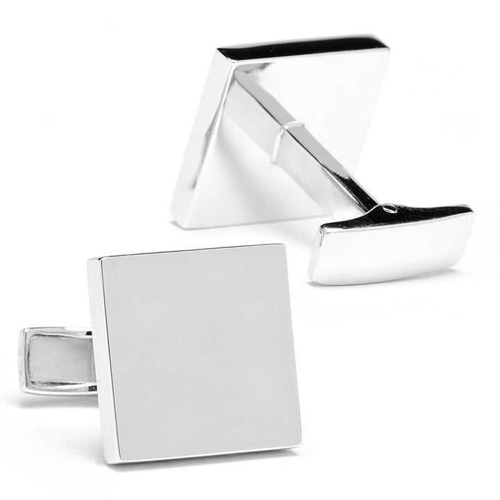 Sterling Silver Infinity Edge Square Engravable Cufflinks Image 3