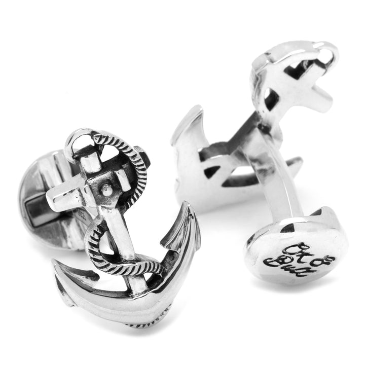 Sterling Silver Boat Anchor Cufflinks Image 2