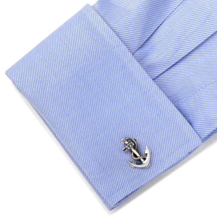 Sterling Silver Boat Anchor Cufflinks Image 3