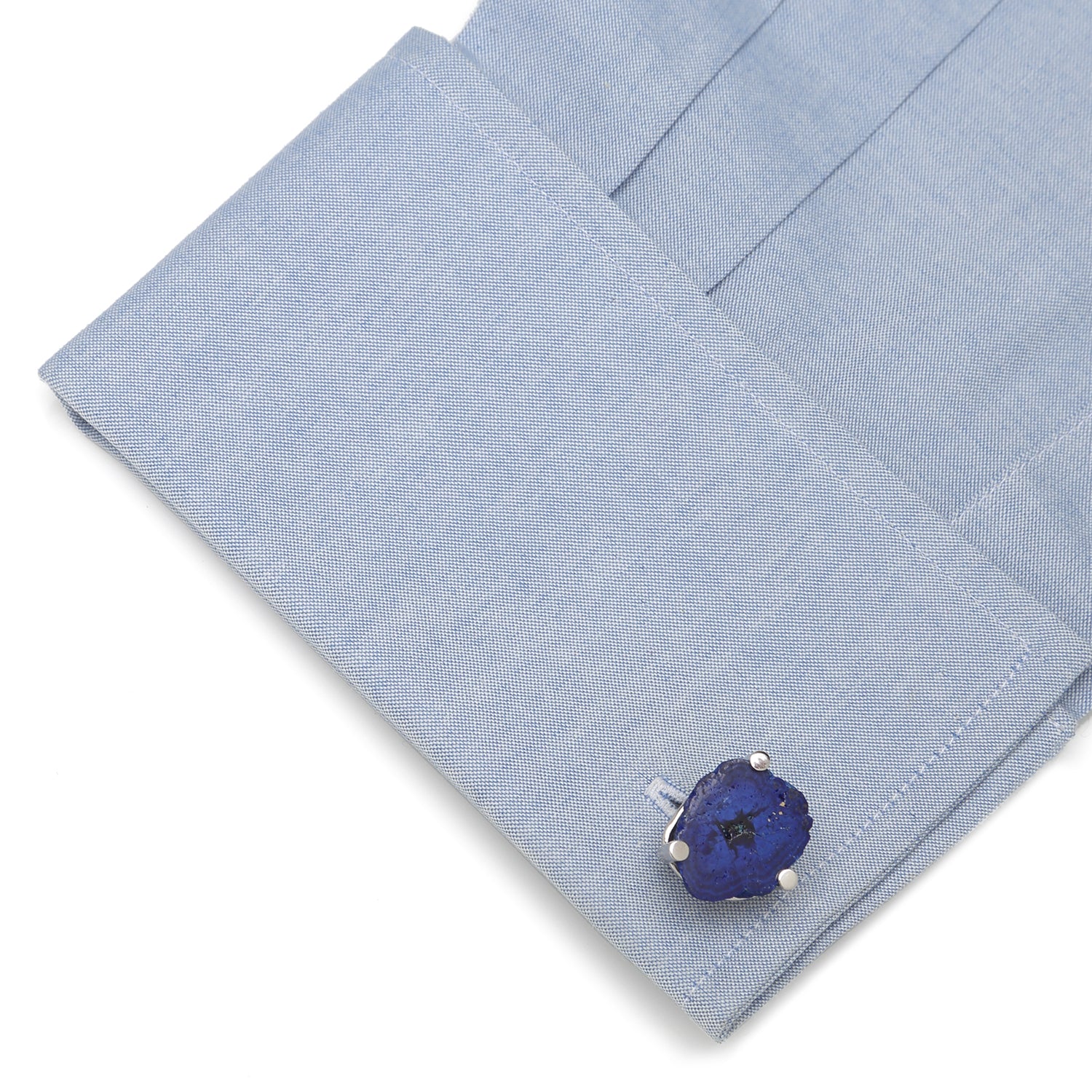 Sterling Polished Russian Azurite Cufflinks Image 3