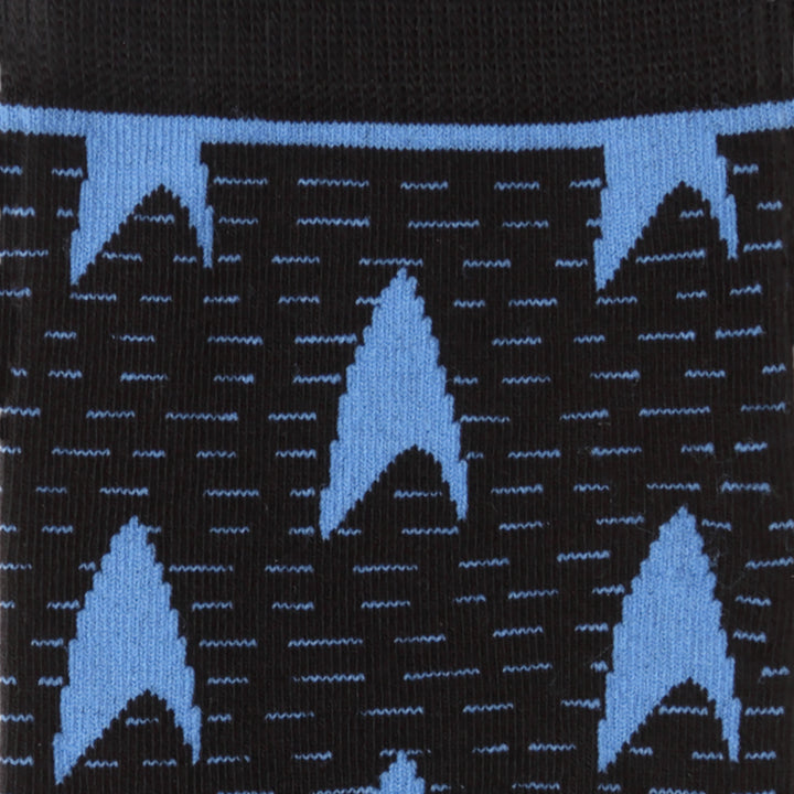 Star Trek Blue Delta Shield Black Men's Socks Image 3