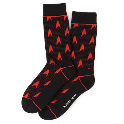 Star Trek Red Delta Shield Black Men's Socks Image 2