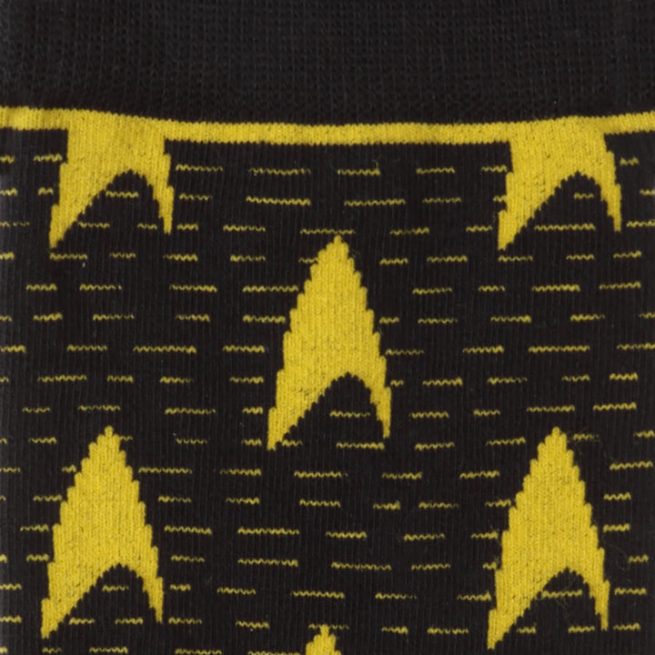 Star Trek Yellow Delta Shield Black Men's Socks Image 3