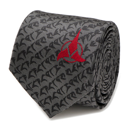 Klingon Grey Men's Tie Image 1