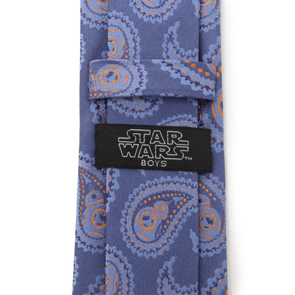 Star Wars BB-8 Paisley Blue Silk Boy's Tie Image 4