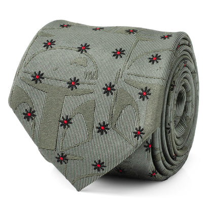 Boba Fett Green Motif Men's Tie Image 1