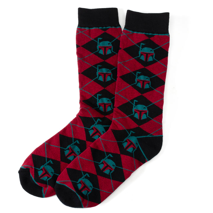 Boba Fett Maroon Argyle Men's Socks Image 2