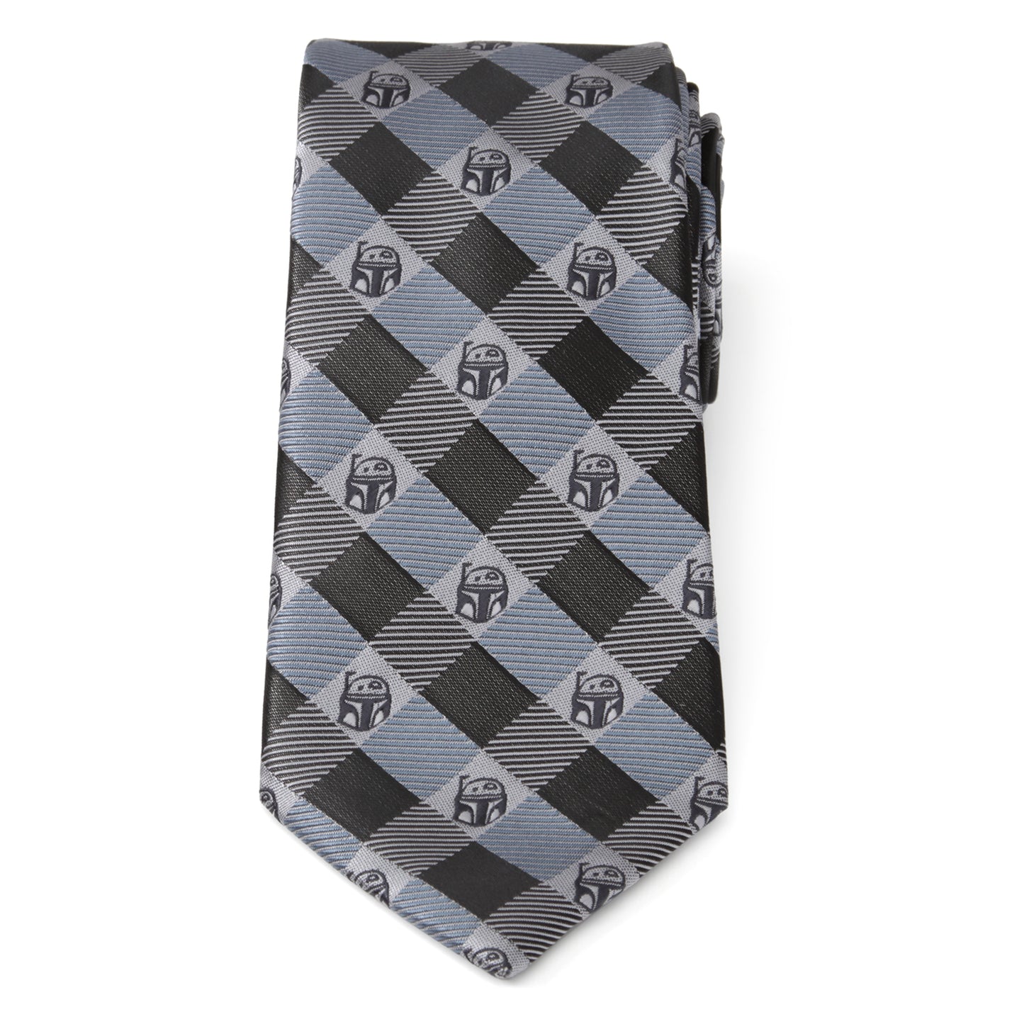 Boba Fett Blue Plaid Mens Tie Image 4