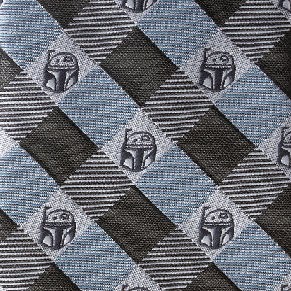 Boba Fett Blue Plaid Mens Tie Image 5