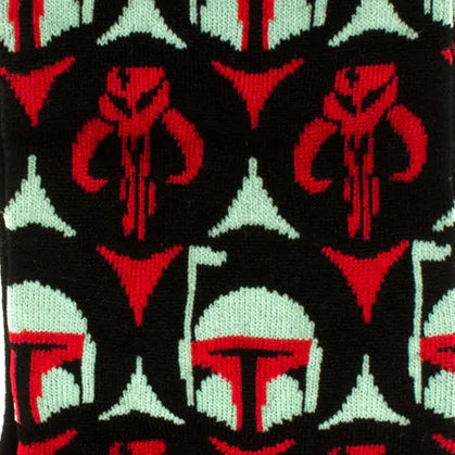 Star Wars Boba Fett and Mythosaur Black and Red Dress Socks and Crest Lapel Pin Gift Set Image 3