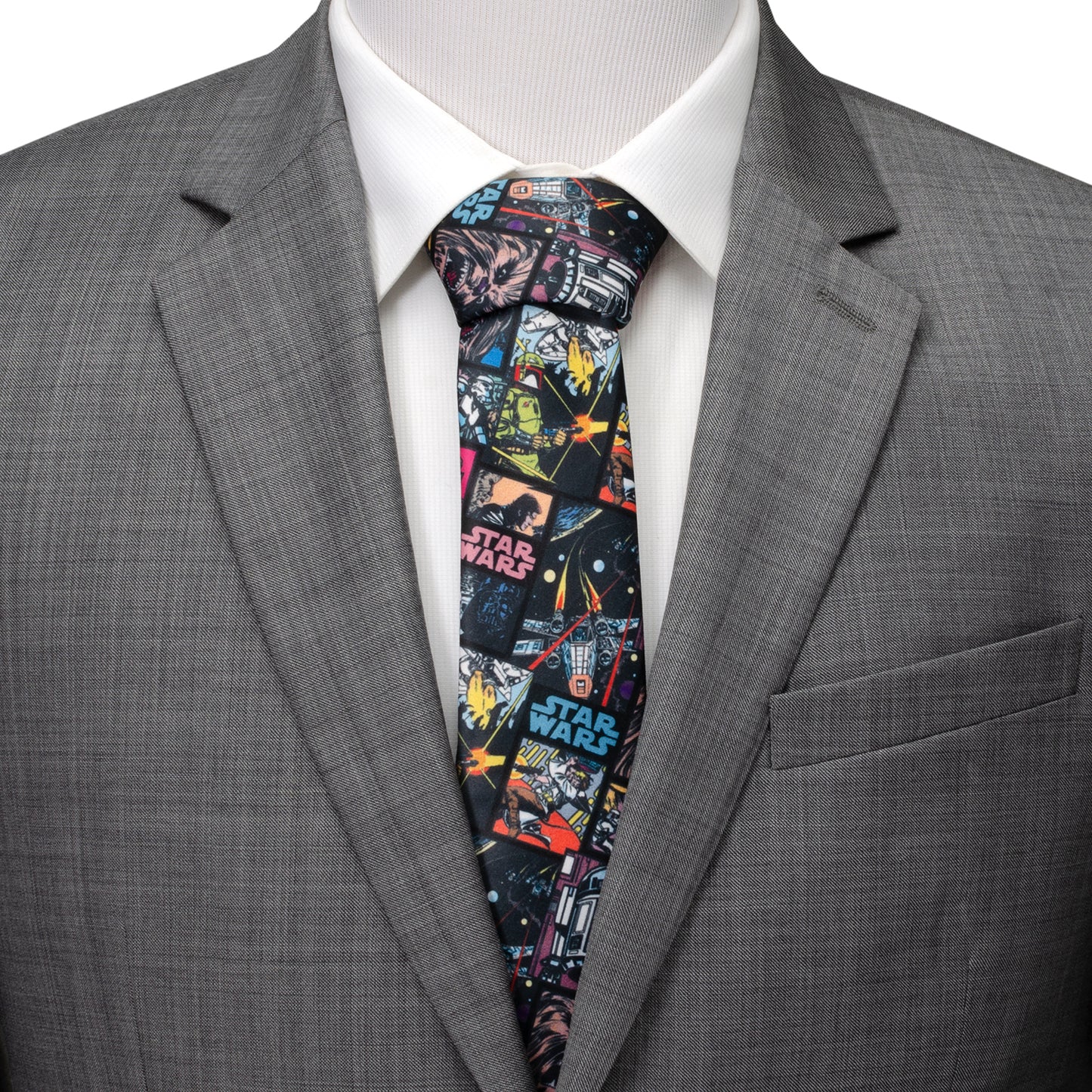 Star Wars Comic Black Men's Tie Image 2