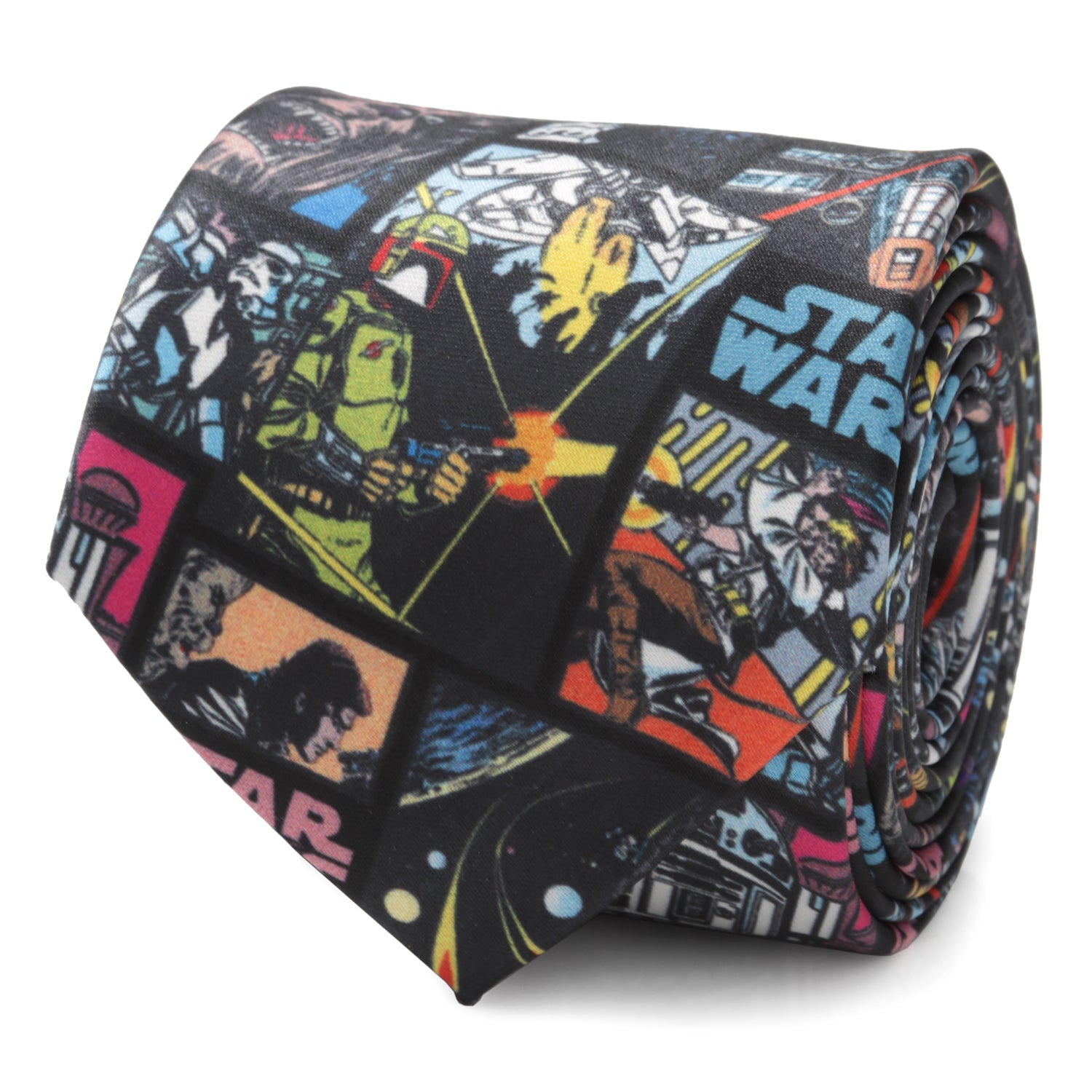 Star Wars Comic Black Men's Tie Image 3