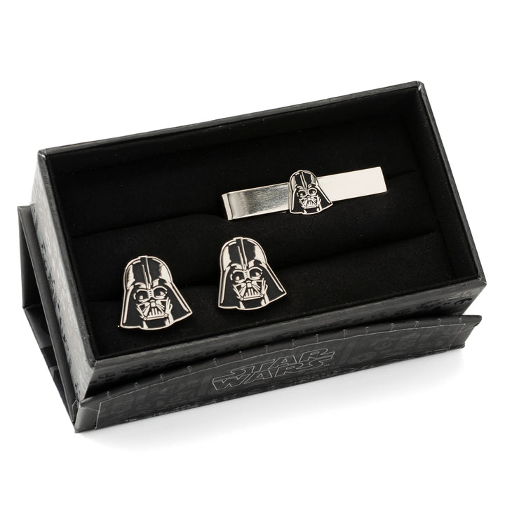 Darth Vader Matte Black Cufflinks and Tie Bar Gift Set Image 2