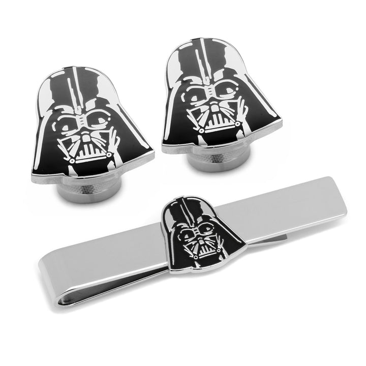 Darth Vader Matte Black Cufflinks and Tie Bar Gift Set Image 1
