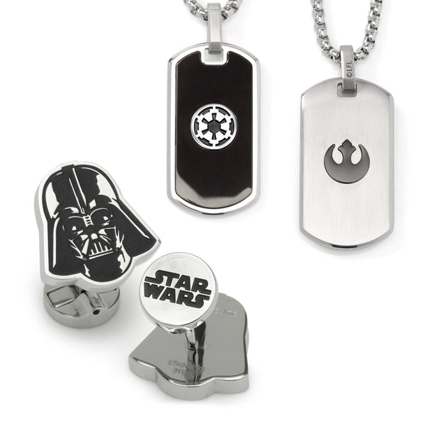 Darth Vader Stainless Steel Necklace & Cufflinks Gift Set Image 1