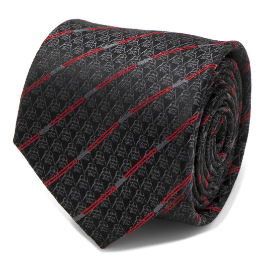 Darth Vader Black Lightsaber Stripe Mens Tie Image 1