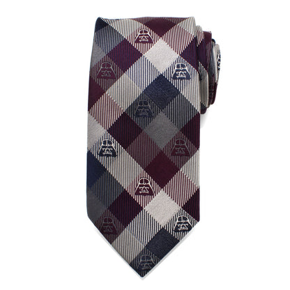 Darth Vader Plum Modern Plaid Mens Tie Image 3