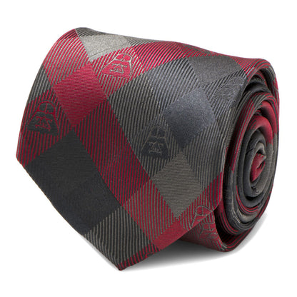 Darth Vader Red Plaid Mens Tie Image 1