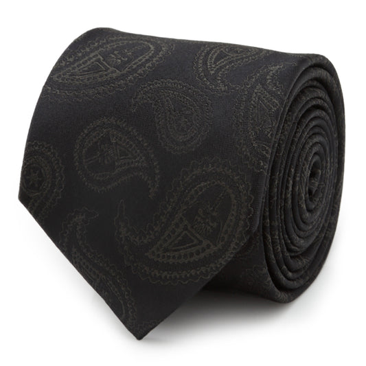 Darth Vader Paisley Black Silk Men's Tie Image 1