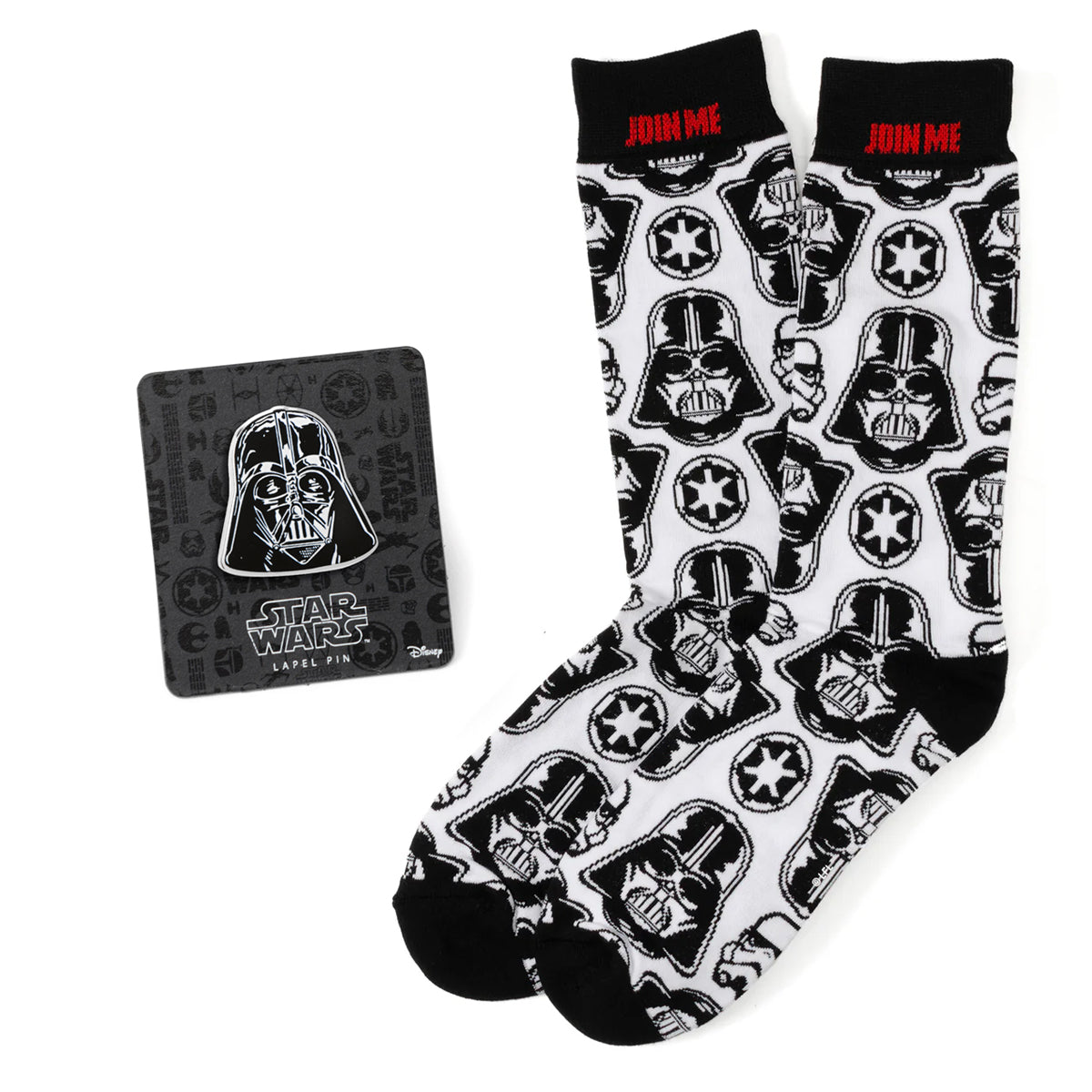 Star Wars Darth Vader White Dress Socks and Lapel Pin Gift Set Image 1